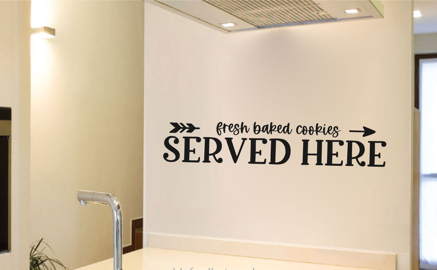 Fresh Baked Cookies Served Here Vinyl Kitchen Home Decor Wall Decal
