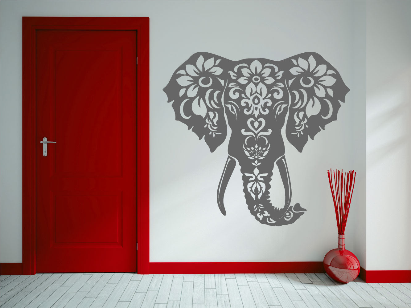 Elephant Head Vinyl Wall Decal