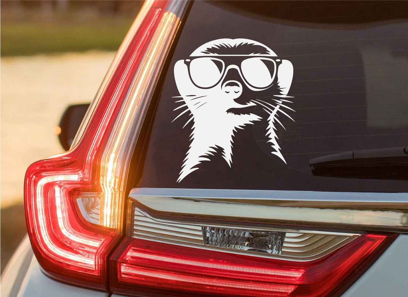 Meerkat Silhouette and Sunglasses Vinyl Wall Decal
