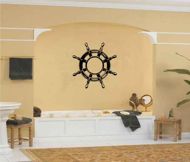 Nautical Helm Ship Wheel Vinyl Wall Decal