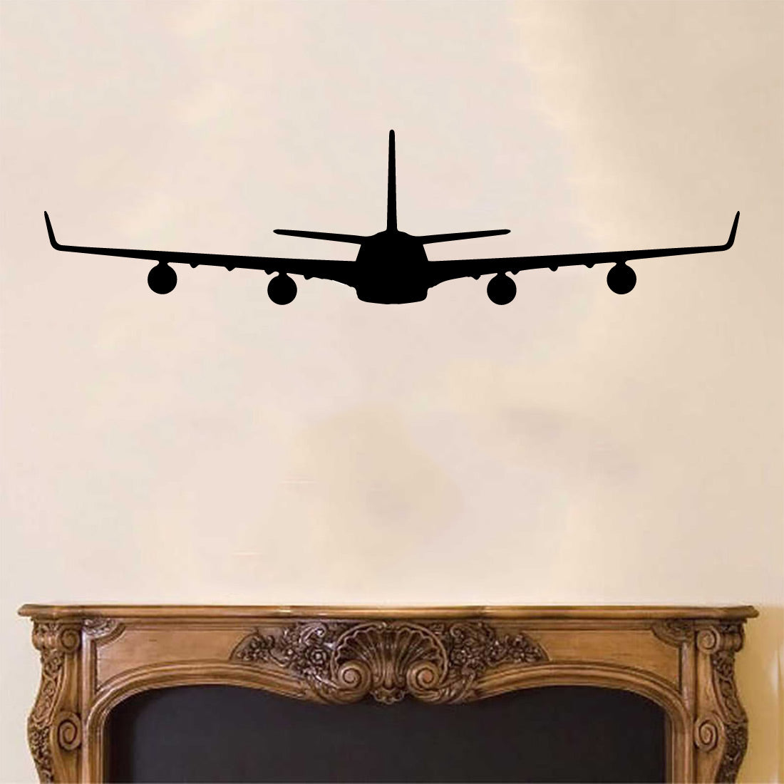 A-340 Airplane Silhouette Vinyl Wall Decal