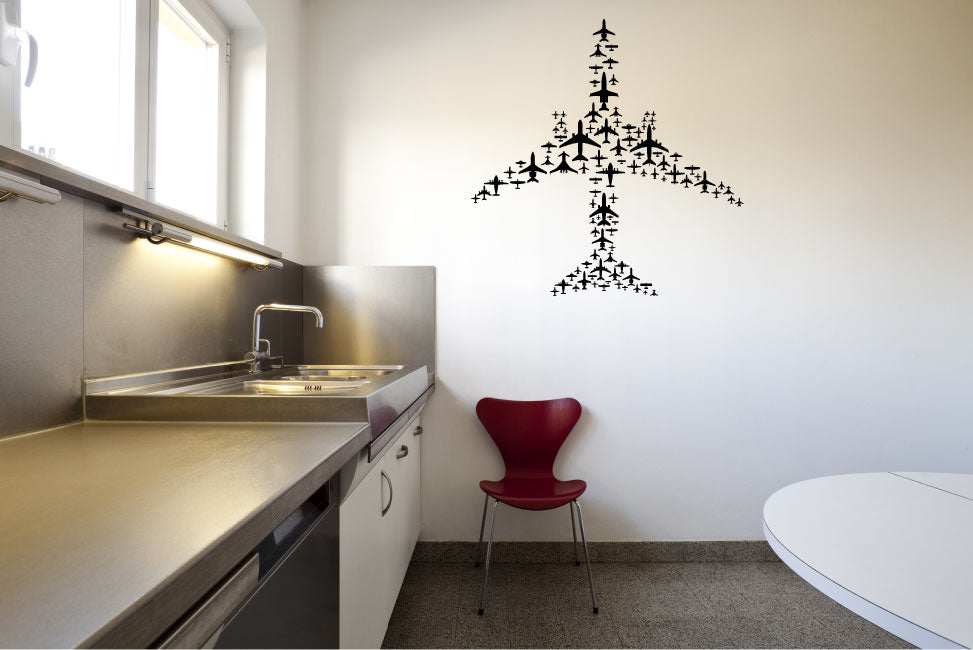 Airplanes Shaped Airplane Silhouette Vinyl Wall Decal