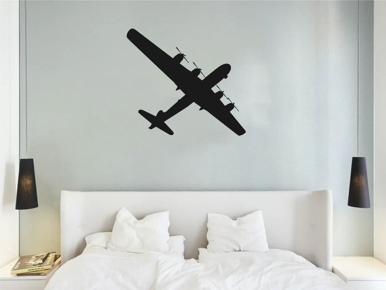 B-17 Flying Fortress Airplane Silhouette Vinyl Wall Decal