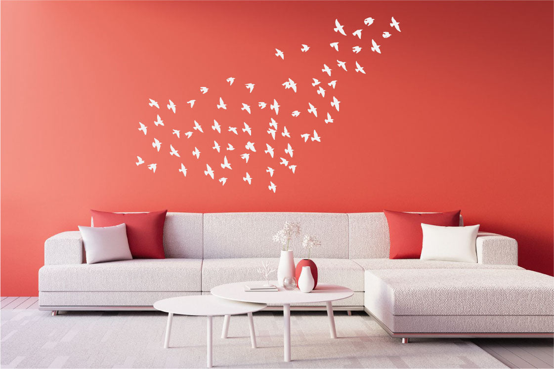 Flock of Birds in Flight Vinyl Wall Decal