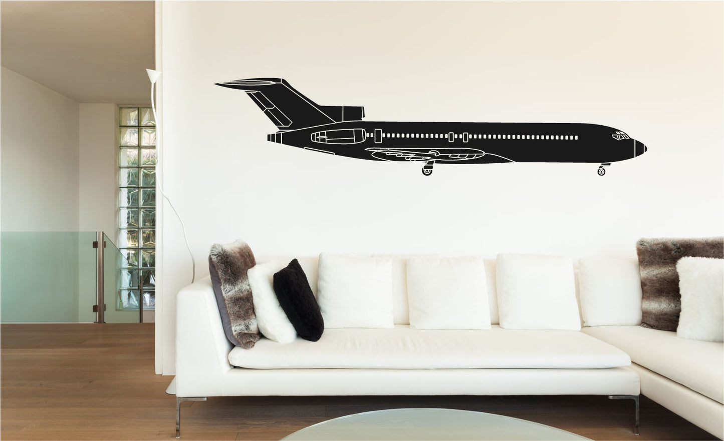 B-727 Airplane Silhouette Vinyl Wall Decal