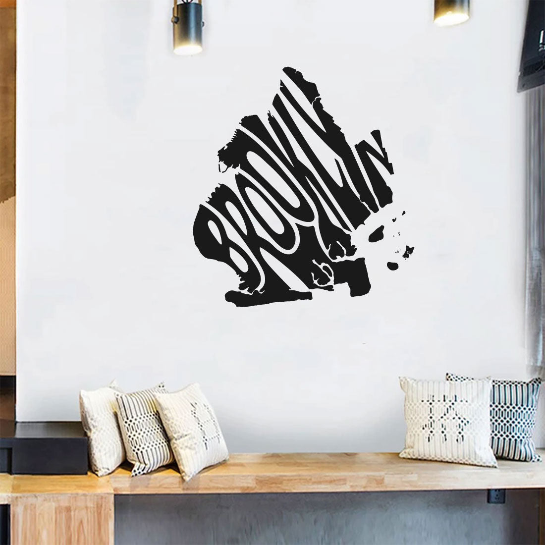 Brooklyn New York Map Vinyl Home Decor Wall Decal