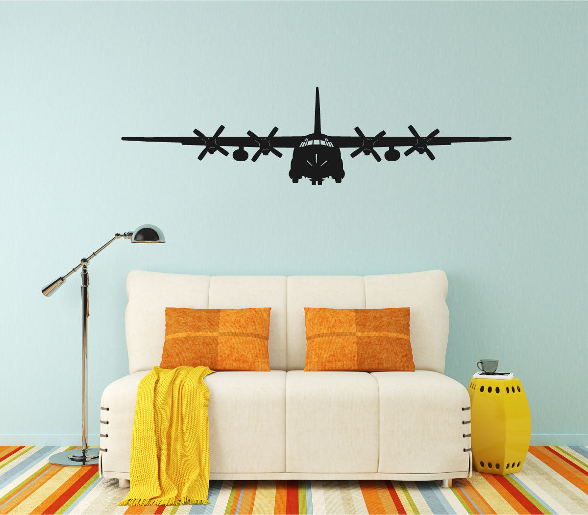 C-130 Hercules Airplane Silhouette Vinyl Wall Decal