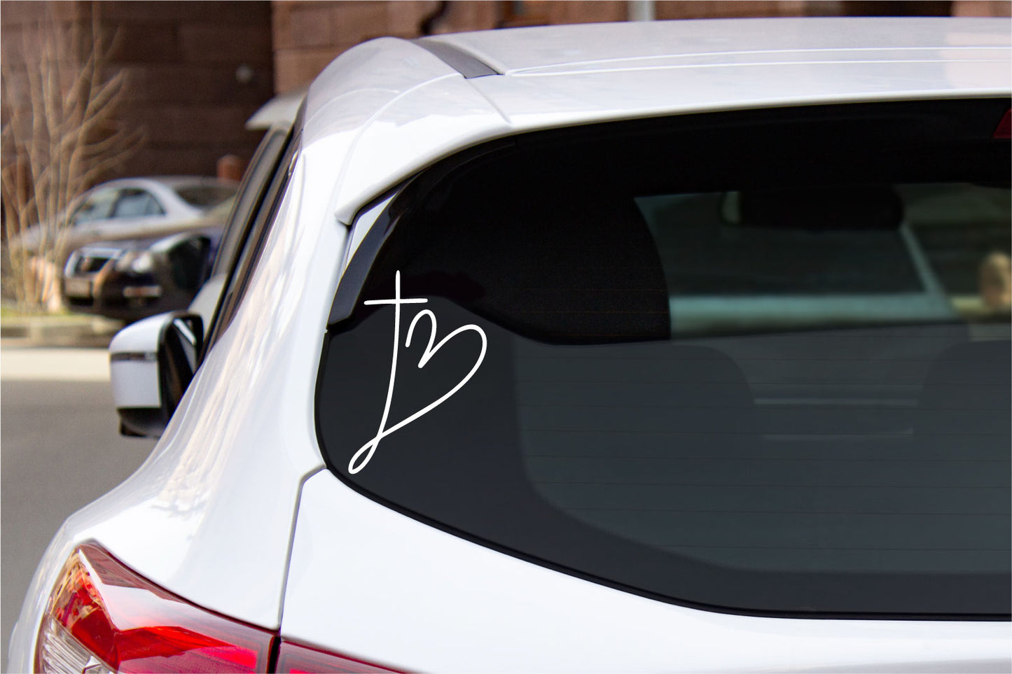 Heart Cross Vinyl Wall Decal