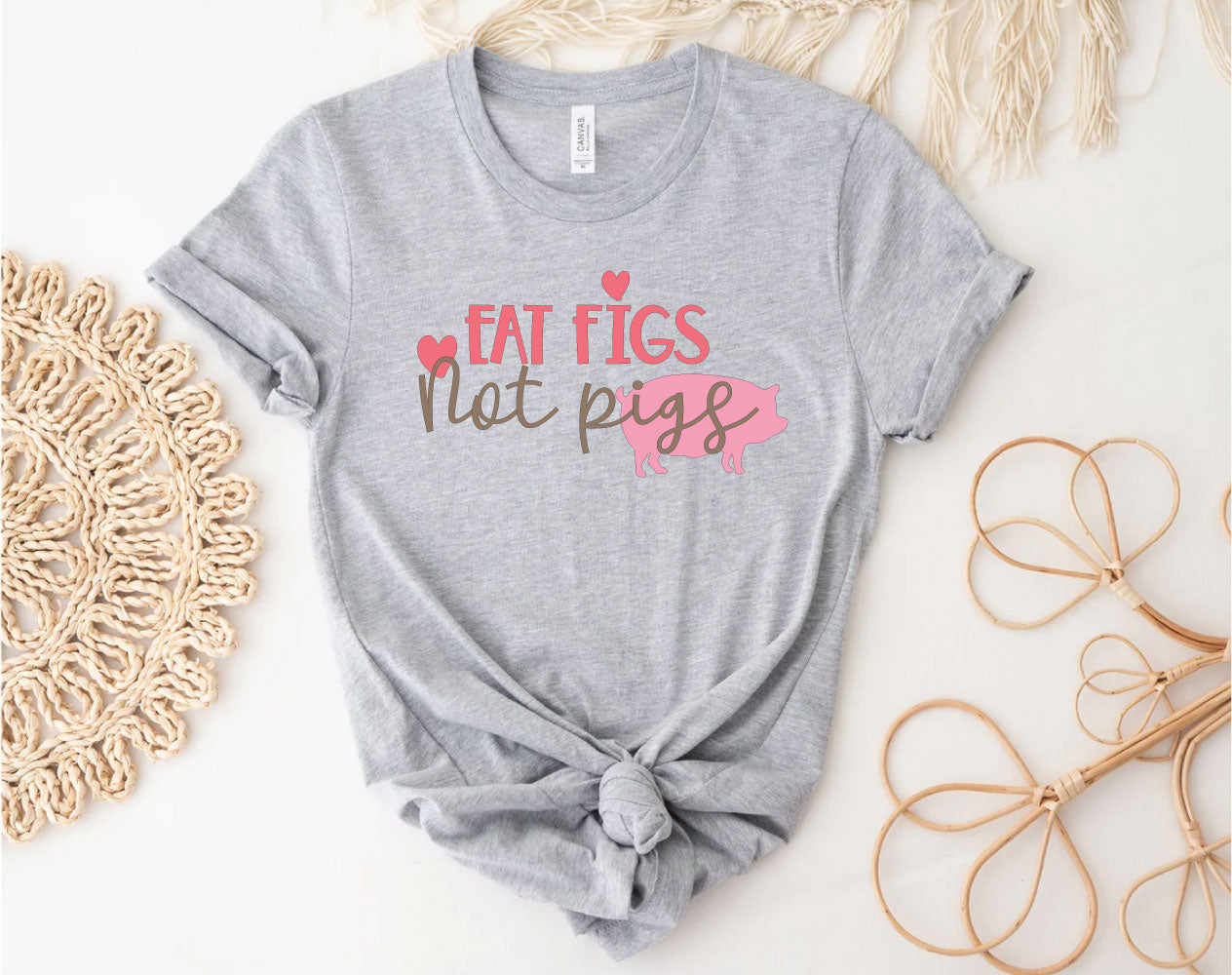 Eat Figs Not Pigs Crew Neck T-Shirt