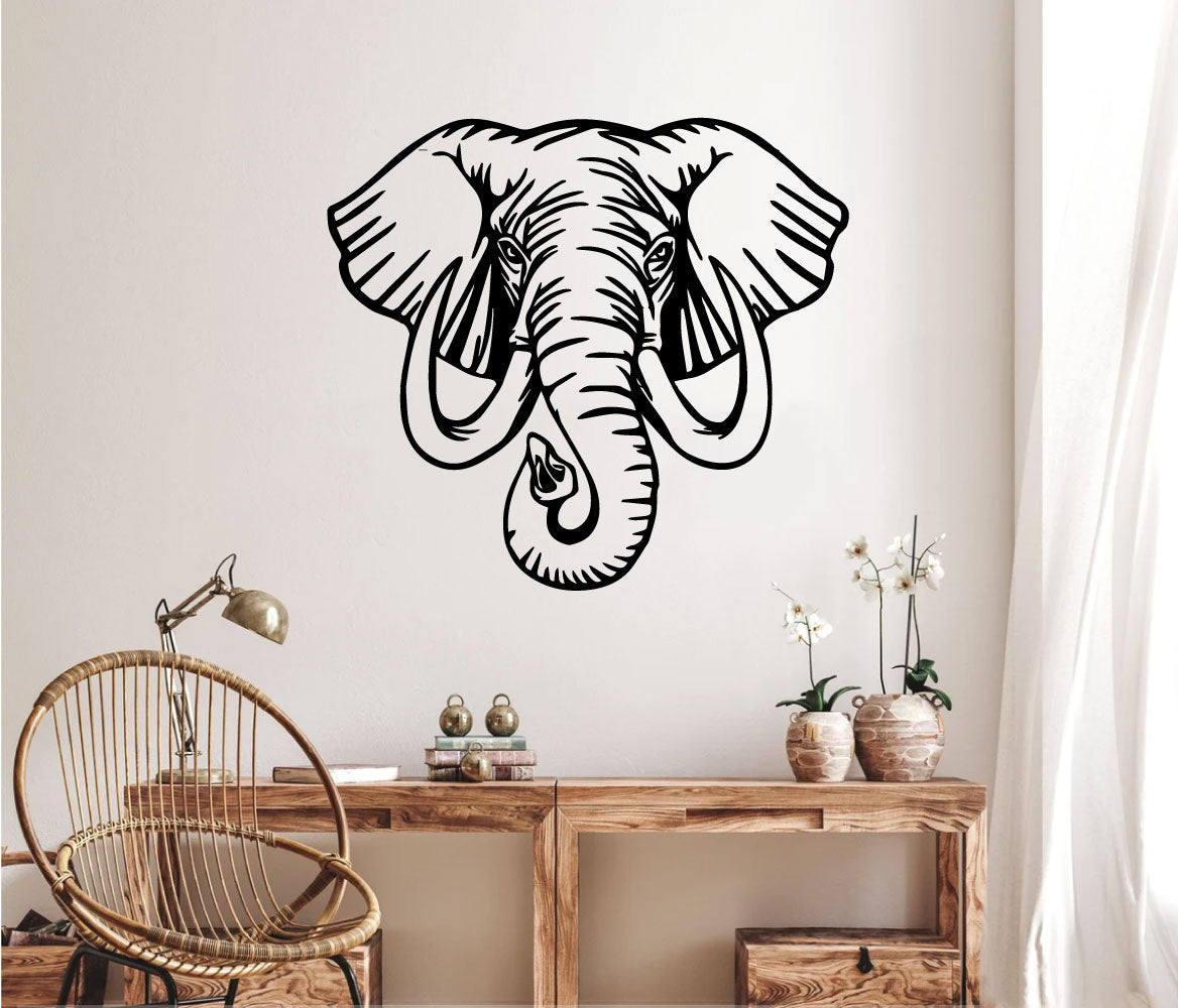 Elephant Head Vinyl Wall Decal