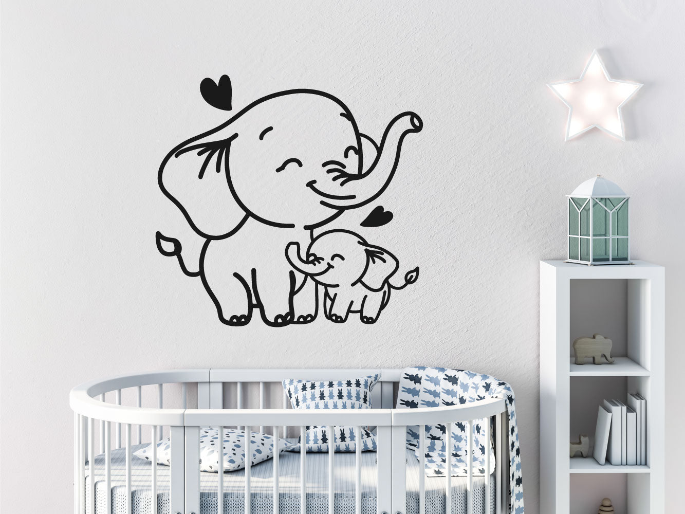 Elephant Mom and Baby Vinyl Wall Decal