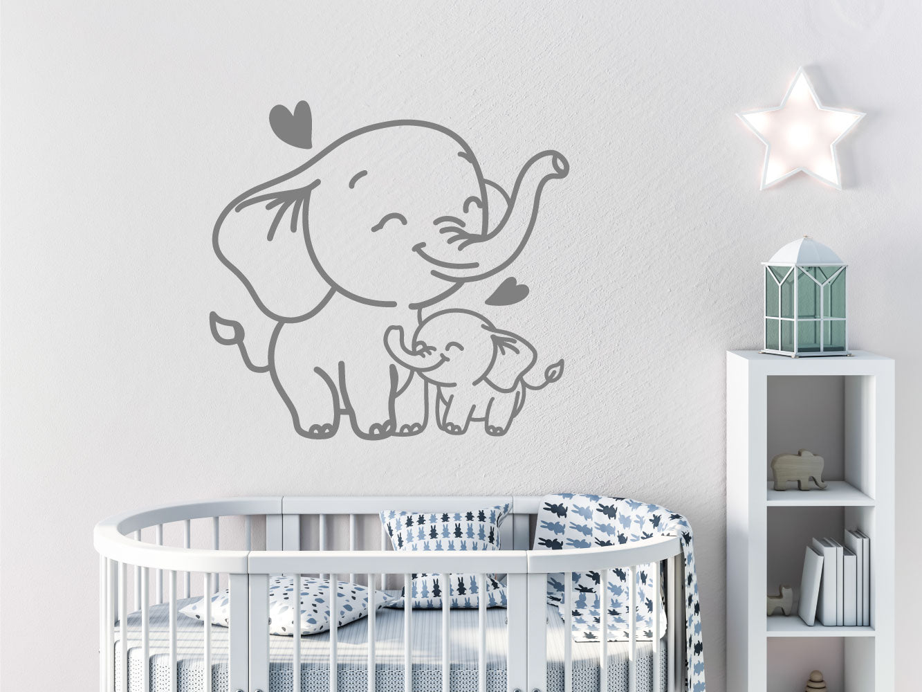 Elephant Mom and Baby Vinyl Wall Decal