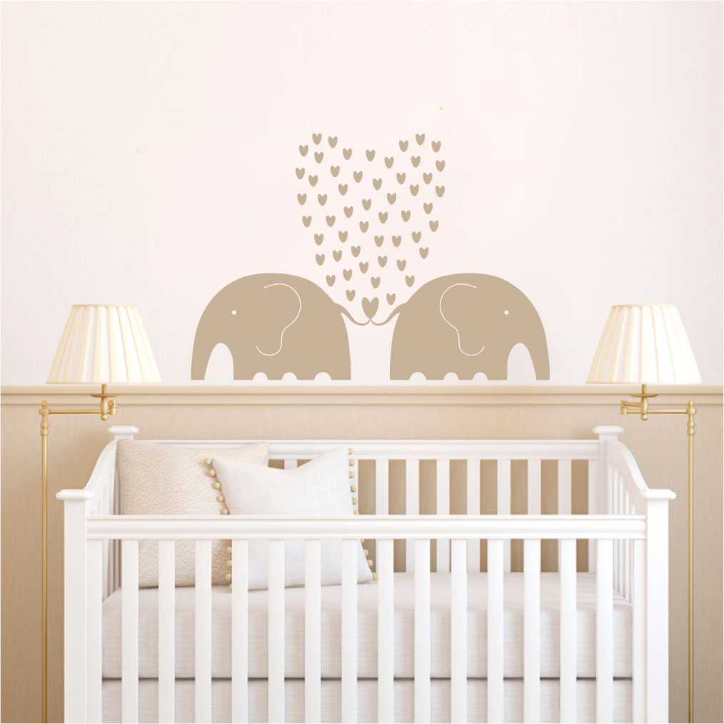 Elephants and Hearts Vinyl Wall Decal