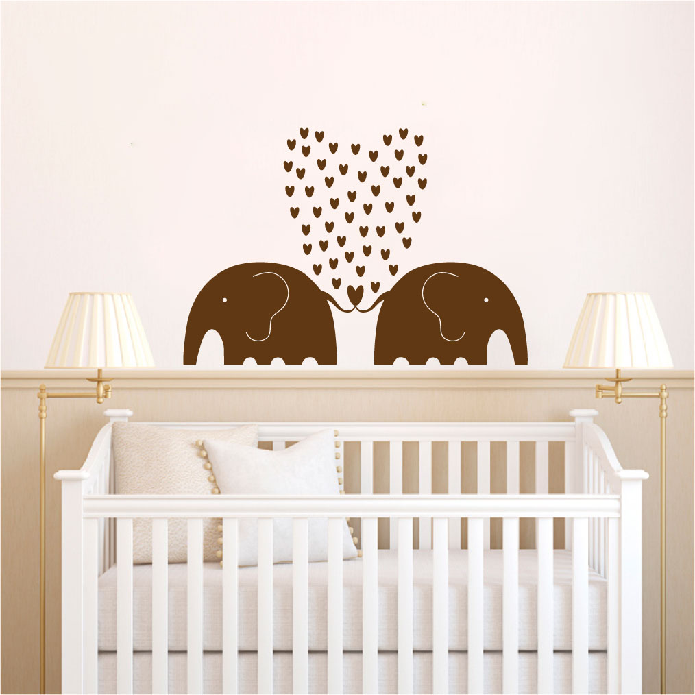 Elephants and Hearts Vinyl Wall Decal