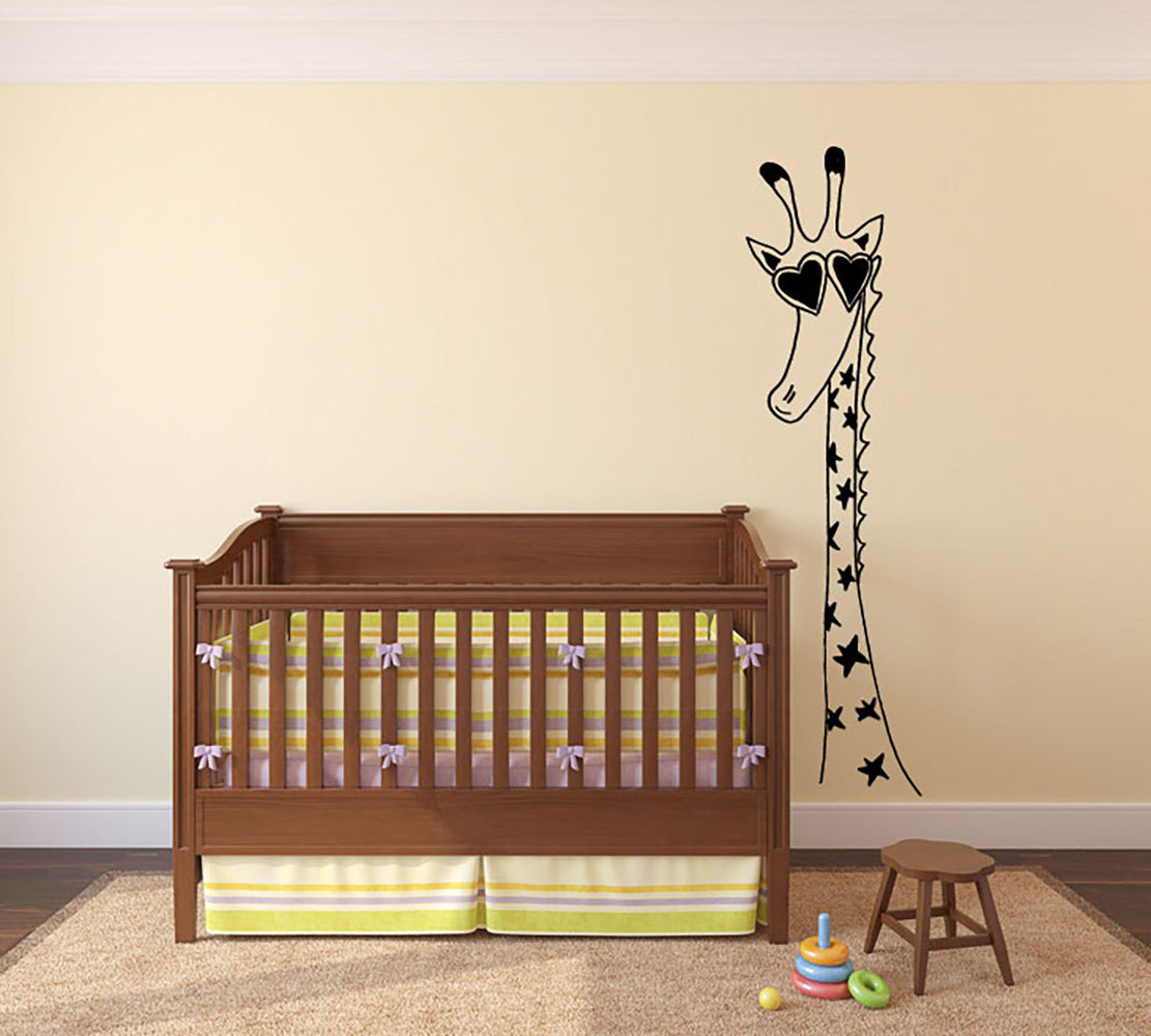 Giraffe and Sunglasses Vinyl Home Decor Wall Decal