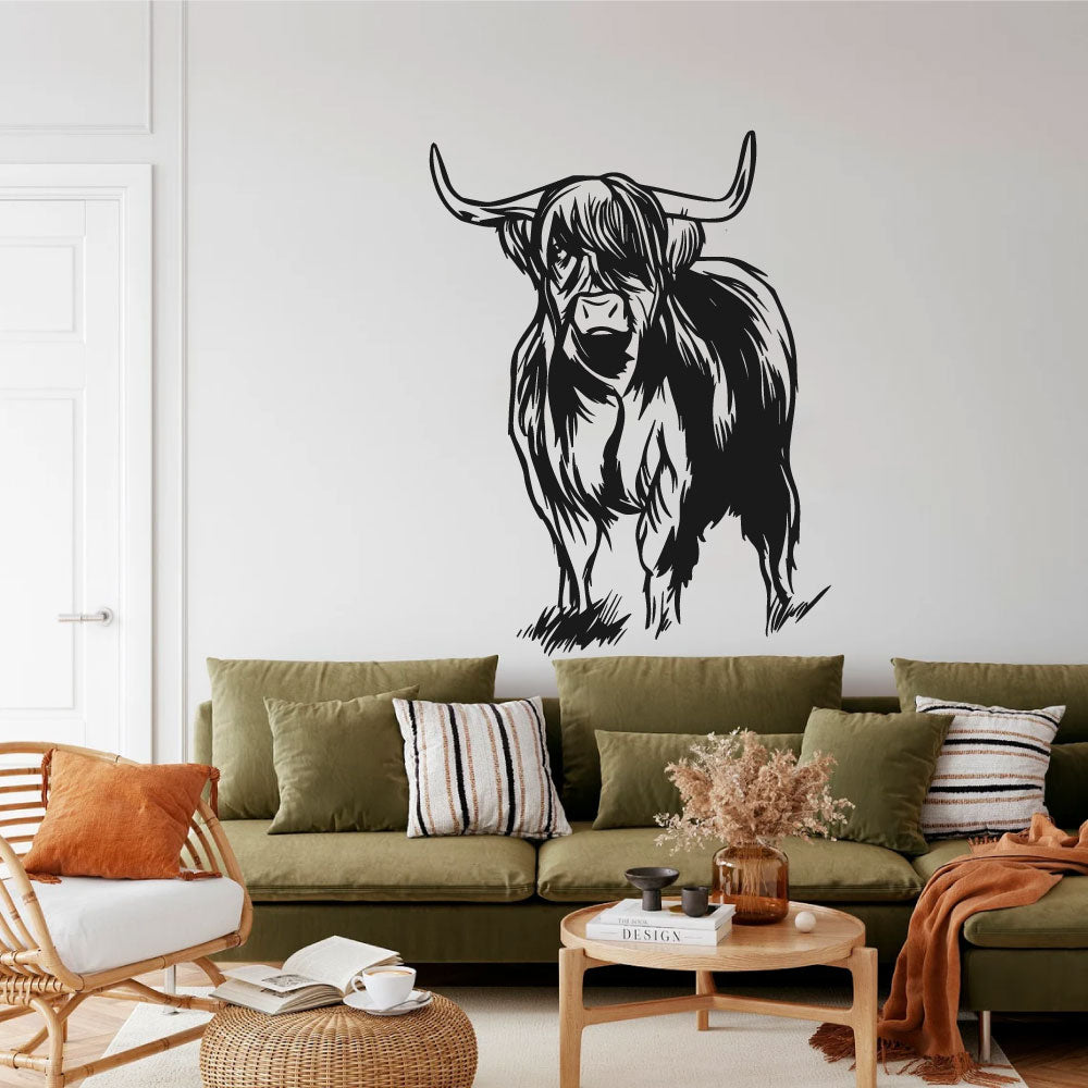 Highland Cow Vinyl Wall Decal
