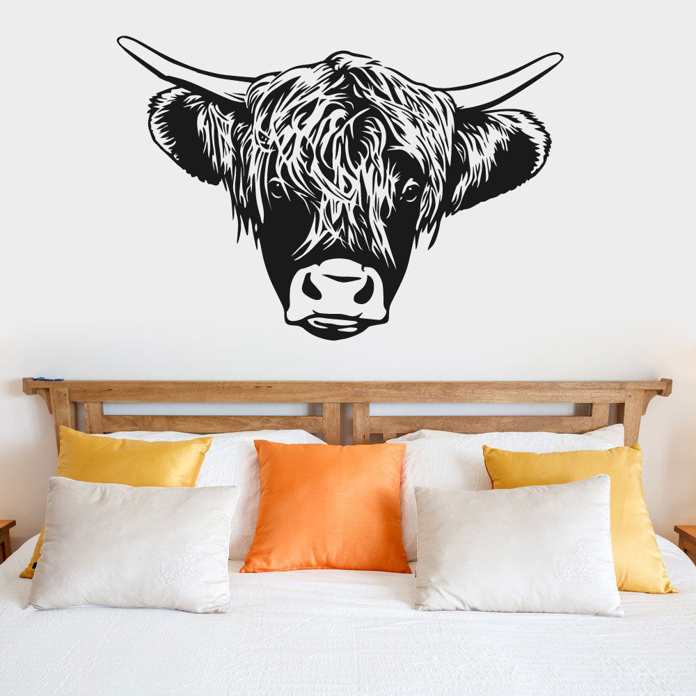 Highland Cow Vinyl Wall Decal