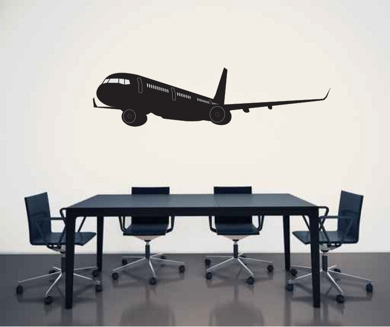 Air Bus A-320 Airplane Silhouette Vinyl Home Decor Wall Decal