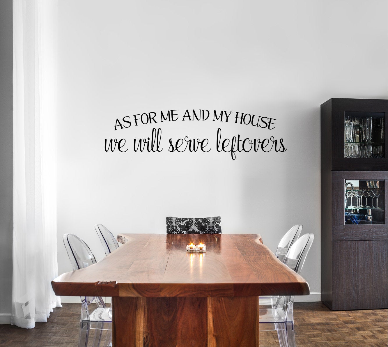 As For Me And My House We Will Serve Leftovers Kitchen Vinyl Home Decor Wall Decal Words