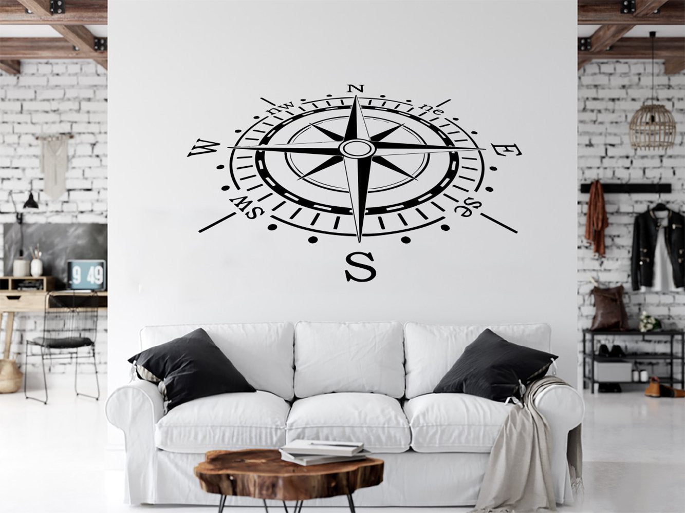 Nautical Compass Vinyl Home decor Wall Decal