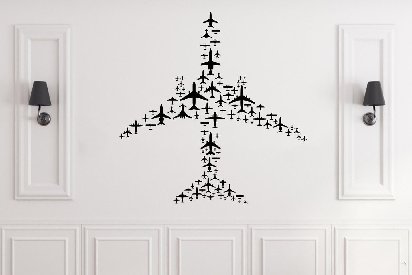 Airplanes Shaped Airplane Silhouette Vinyl Home Decor Wall Decal