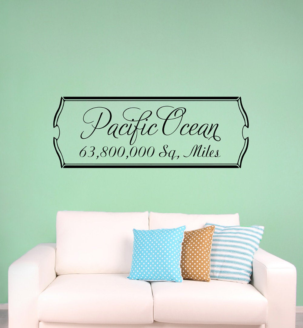 Pacific Ocean Vinyl Home decor Wall Decal