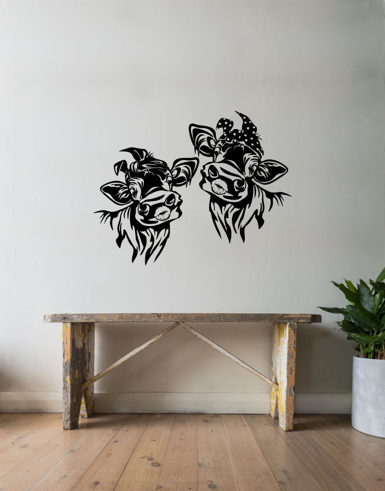 Cows Pair Vinyl Home Decor Wall Decal