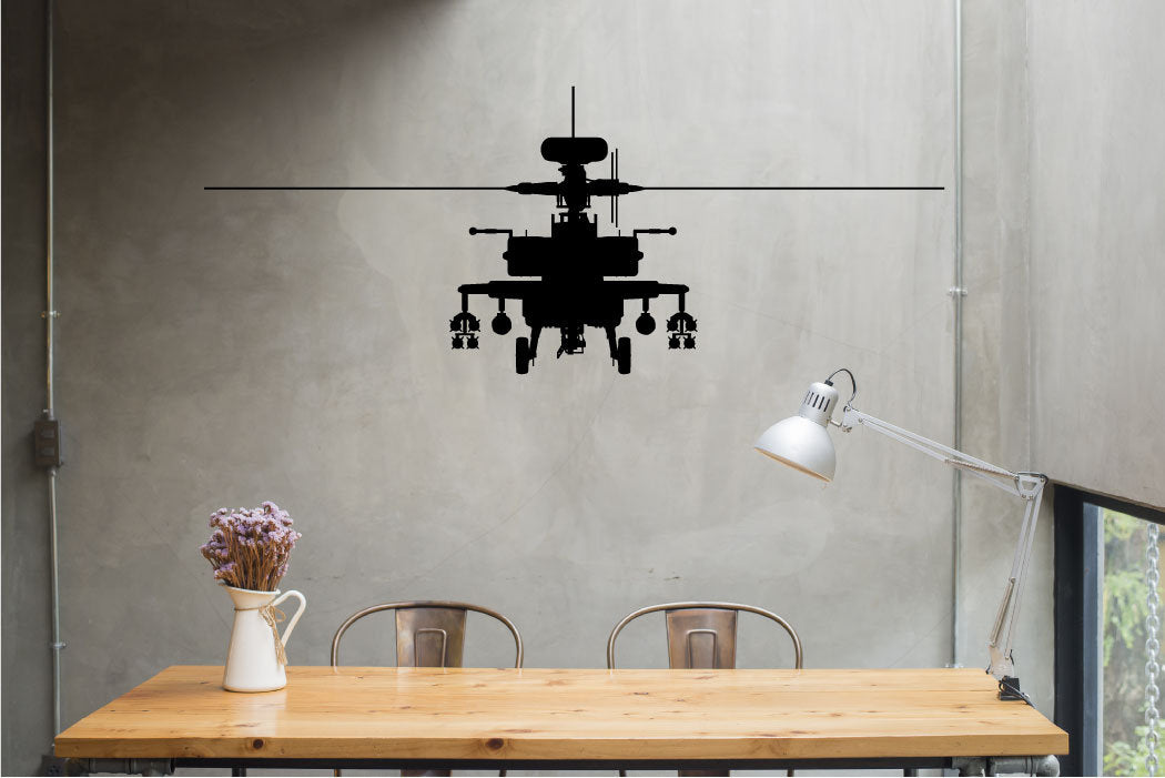 Apache Helicopter Silhouette Vinyl Home Decor Wall Decal