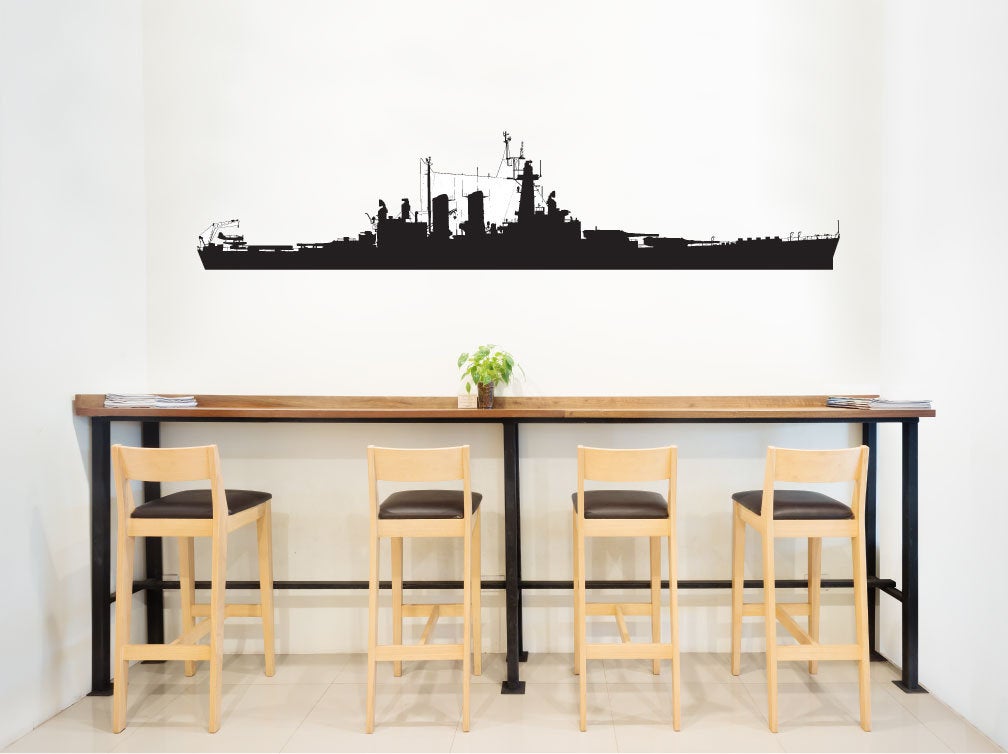 US Navy Battleship Ship USS Washington Silhouette Vinyl Home Decor Wall Decal