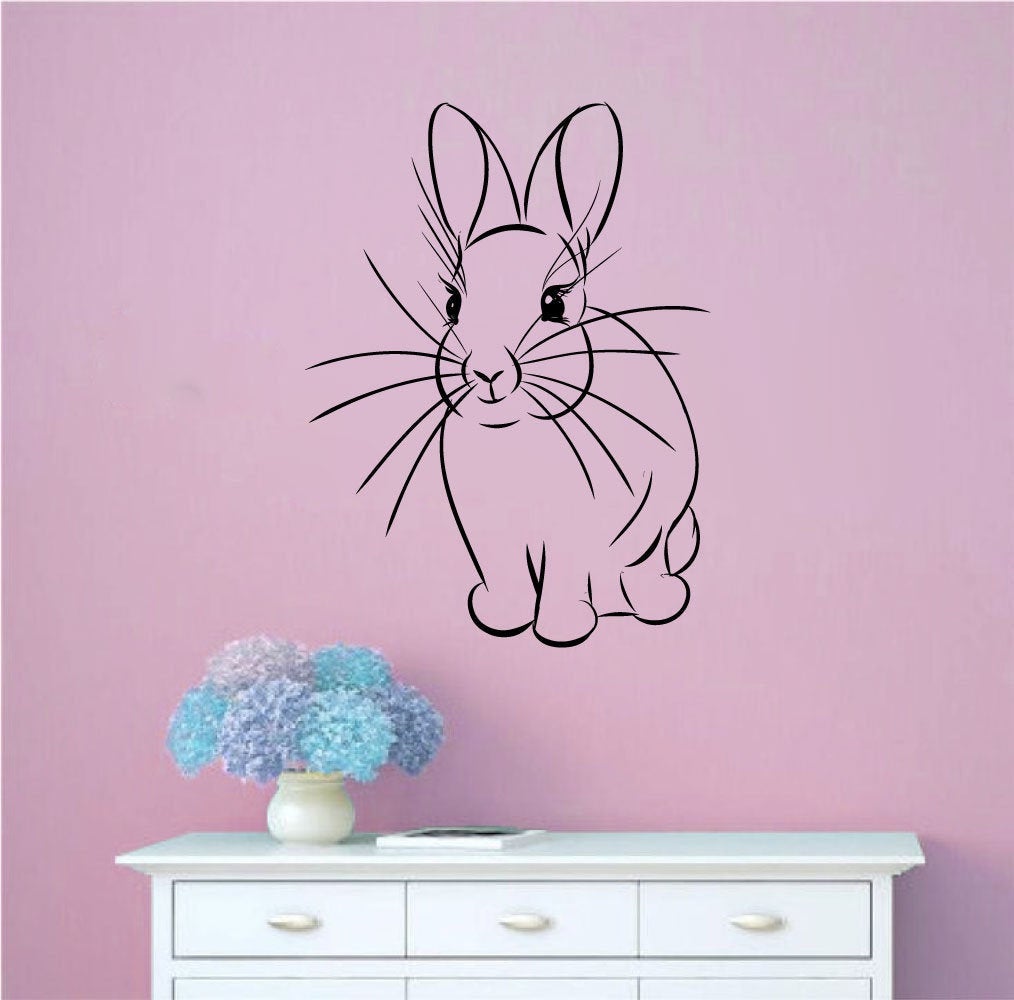 Bunny Rabbit Silhouette Vinyl Home Decor Wall Decal