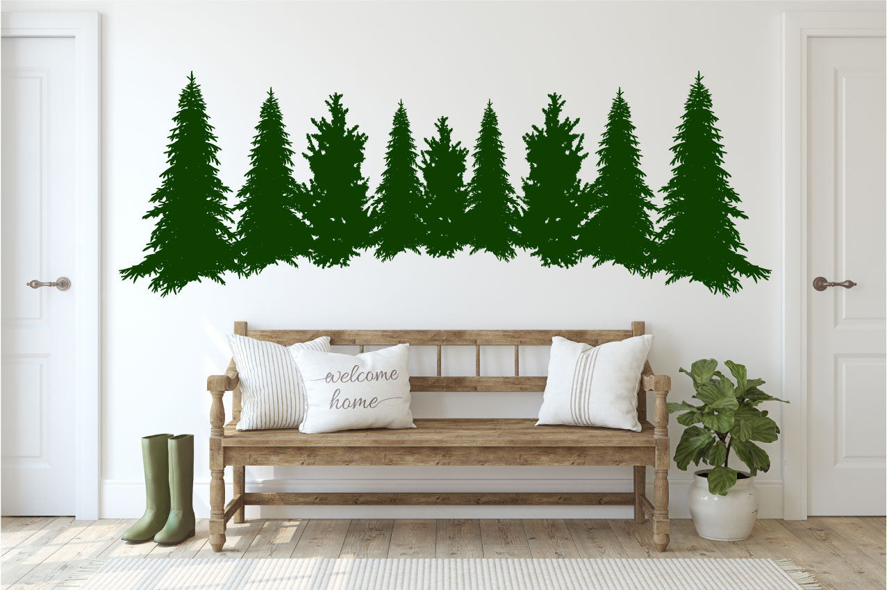 Pine Trees Forest Silhouette Vinyl Home decor Wall Decal