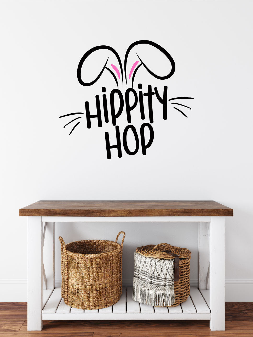 Bunny Rabbit Ears Hippity Hop Vinyl Home Decor Wall Decal