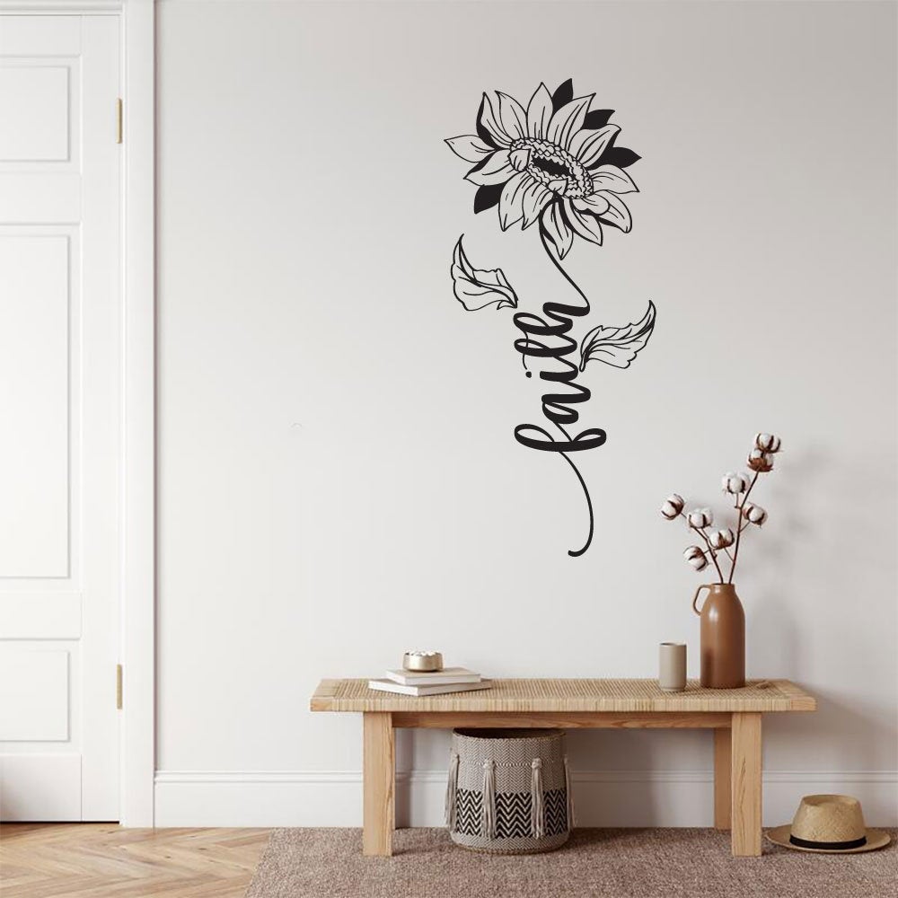 Sunflower Faith Vinyl Home Decor Wall Decal