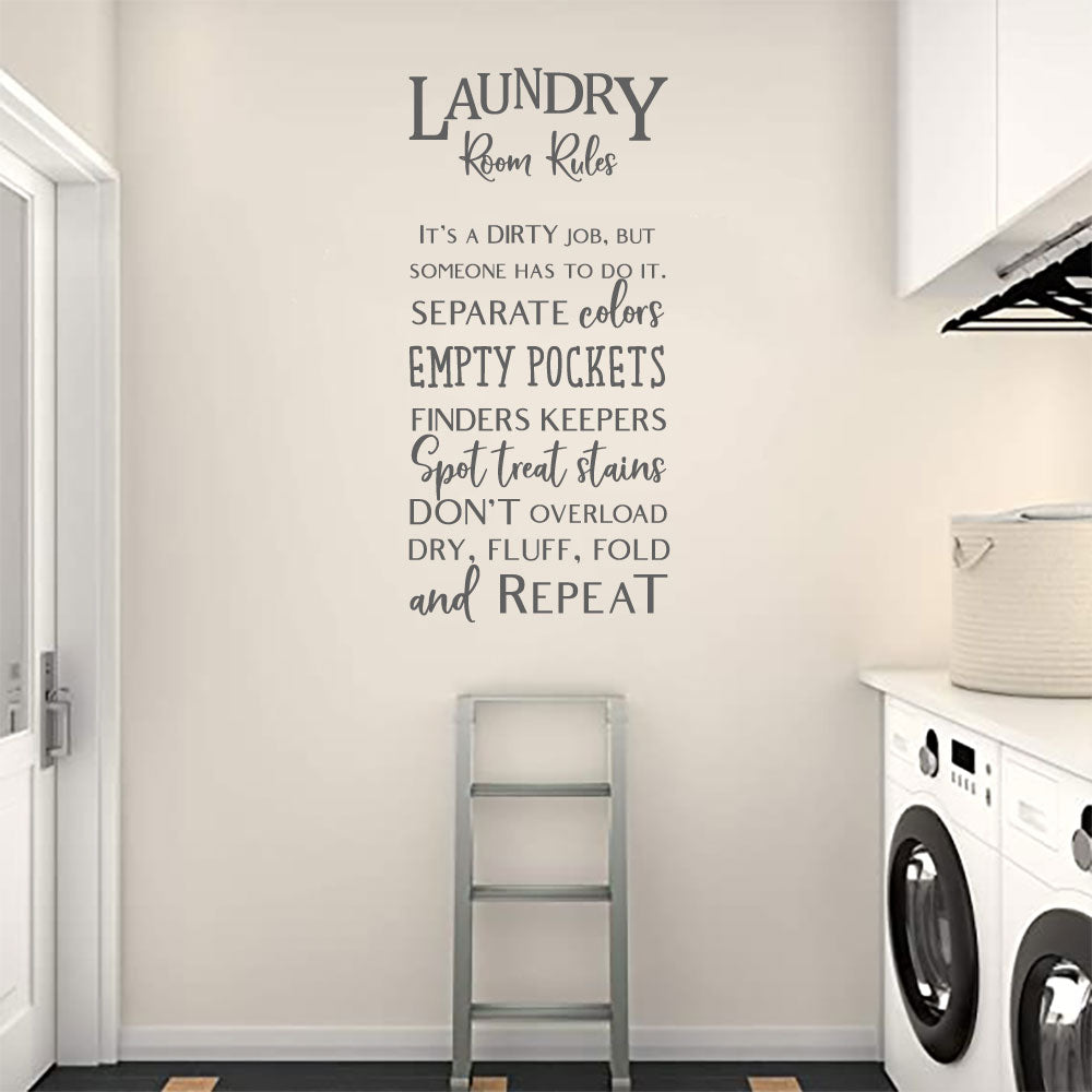 Laundry Room Rules Vinyl Wall Decal