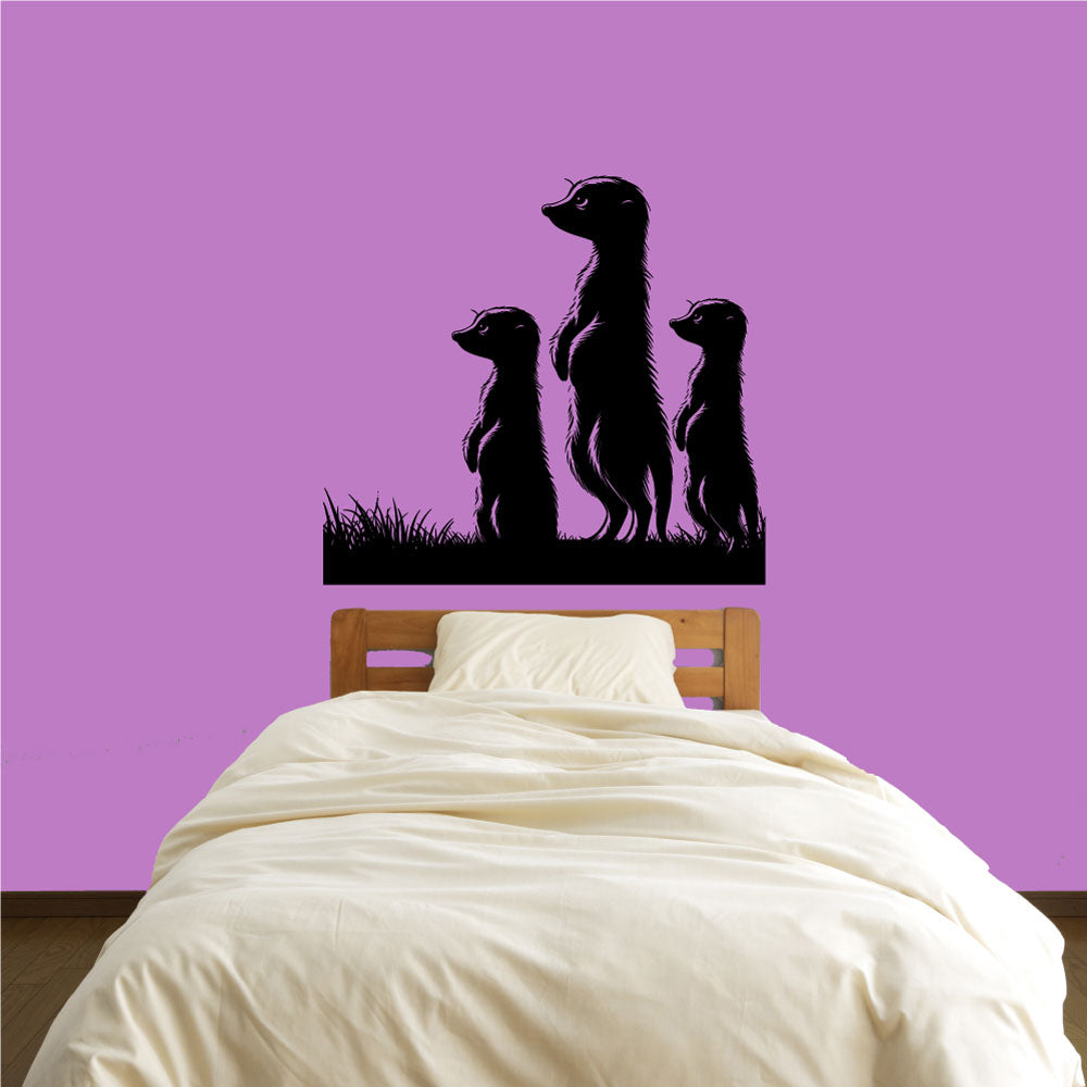 Meerkats Silhouette Vinyl Wall Decal