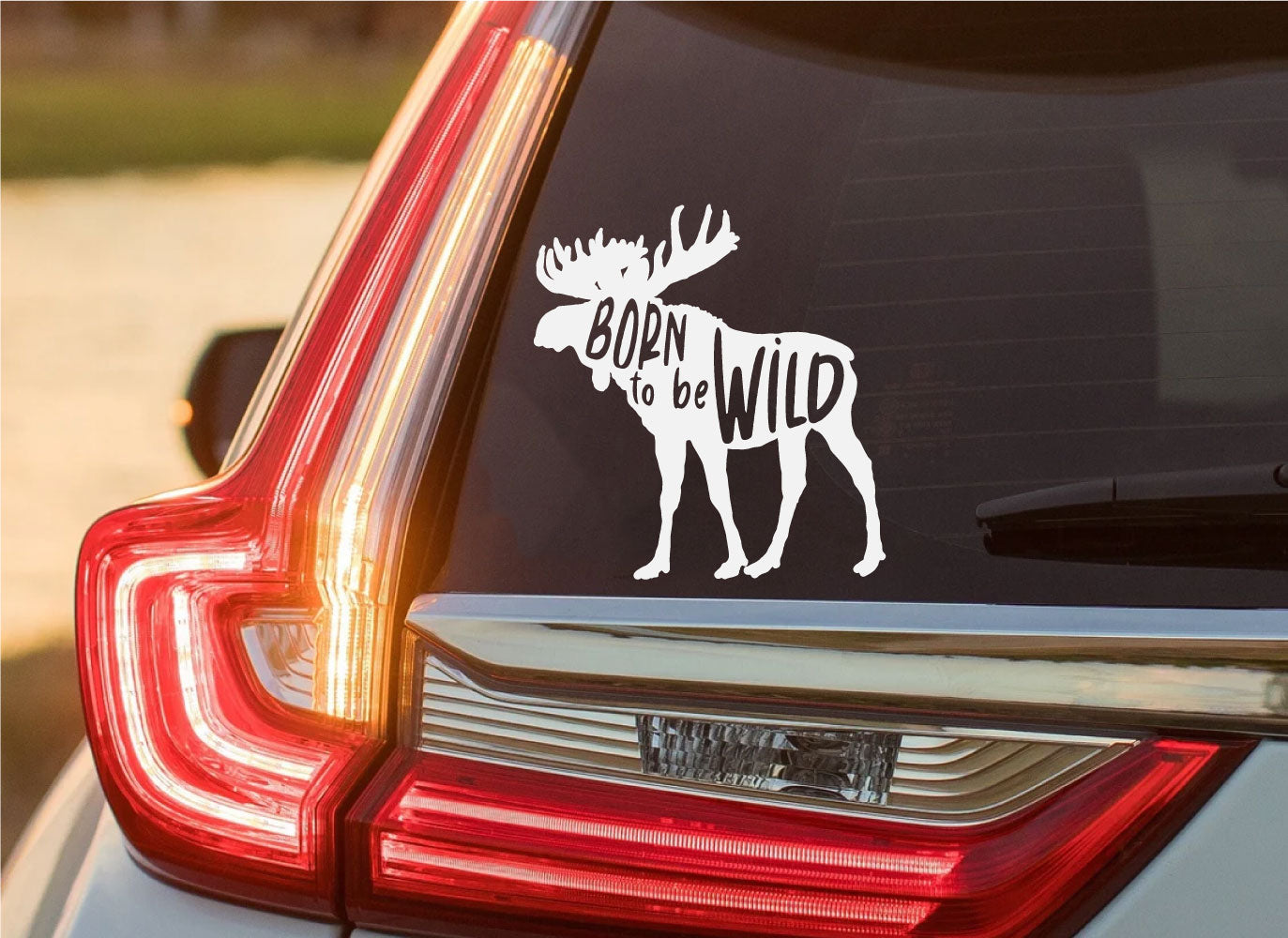 Moose Silhouette Born To Be Wild Vinyl Wall Decal