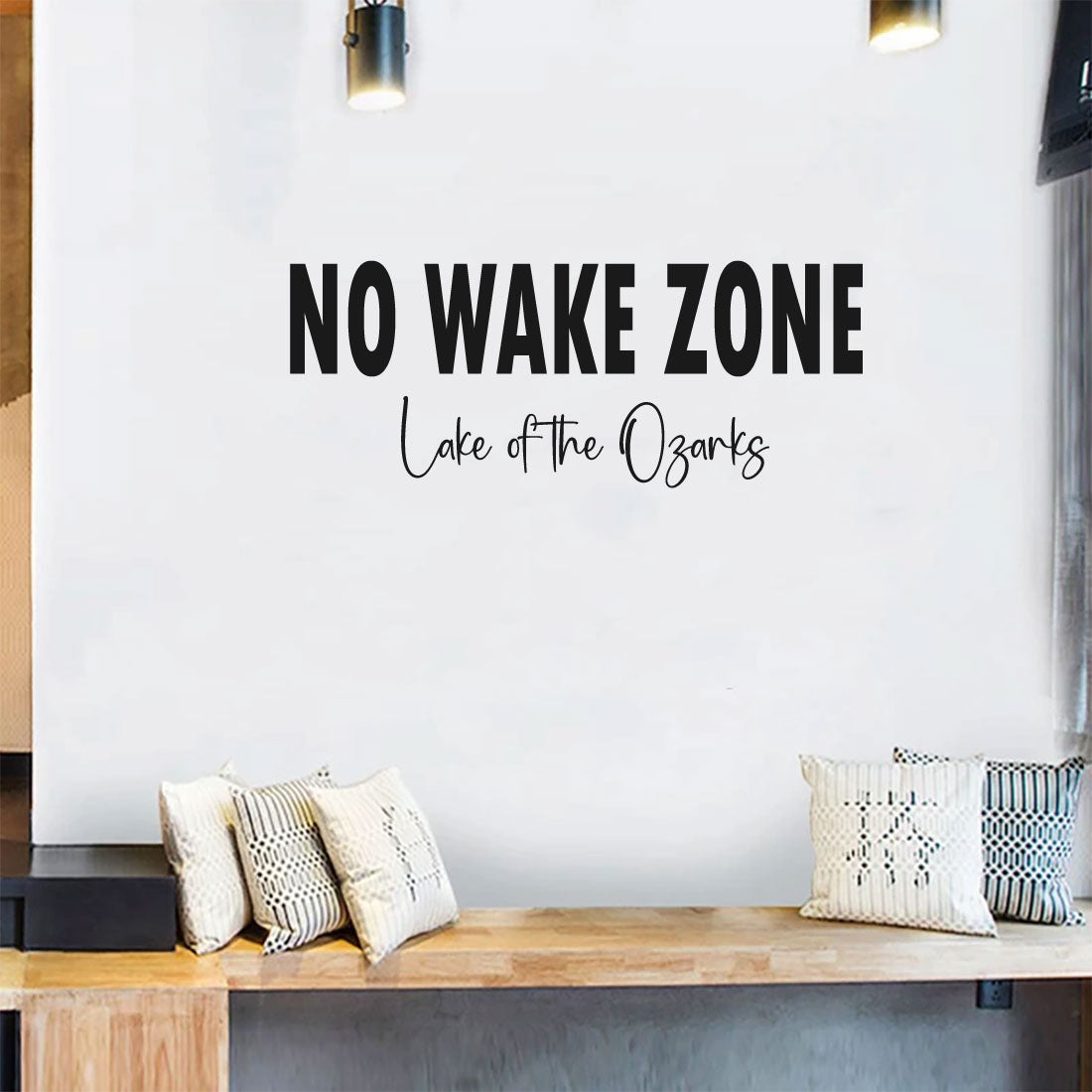 No Wake Zone with Custom Lake Name Vinyl Wall Decal
