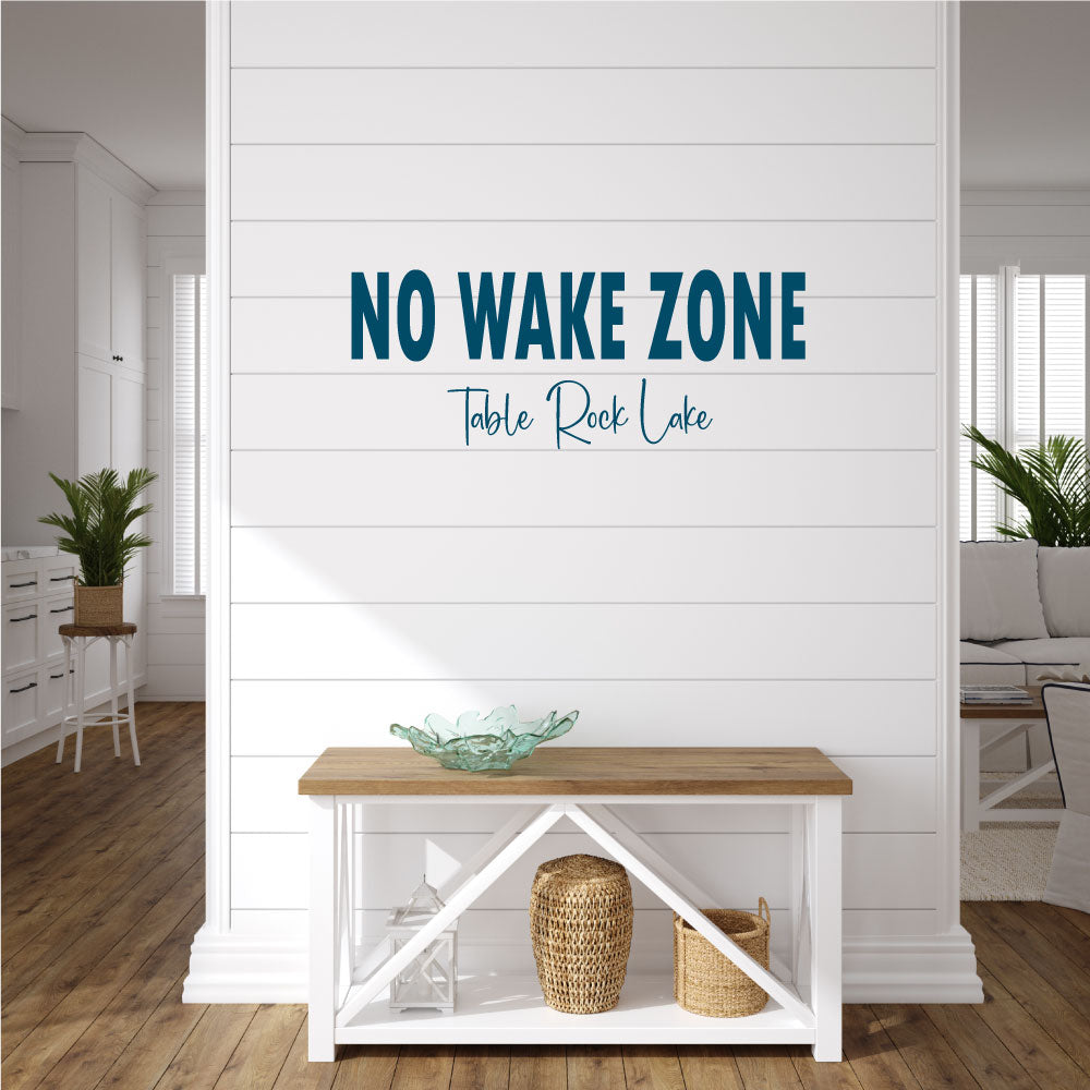 No Wake Zone with Custom Lake Name Vinyl Wall Decal