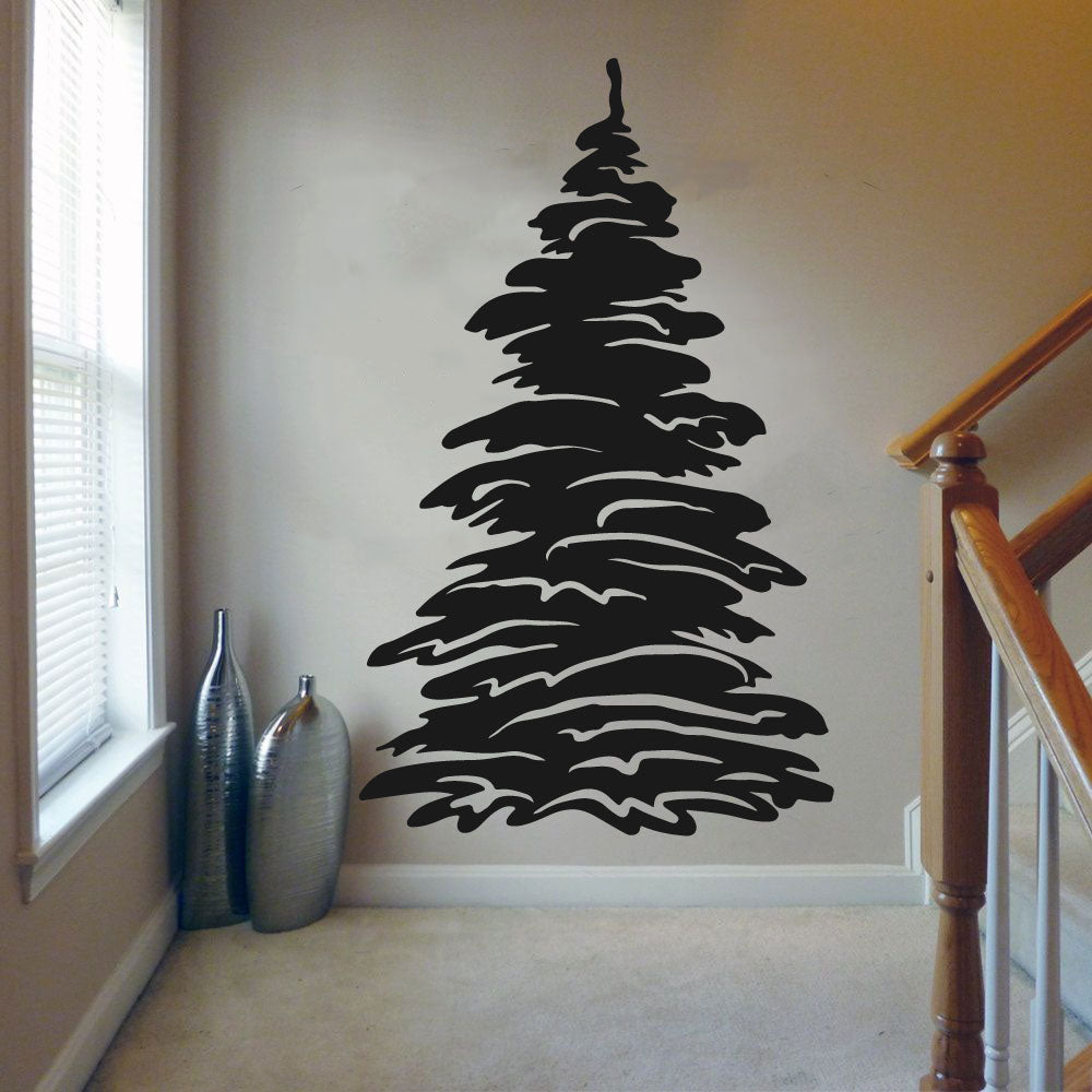 Pine Tree Silhouette Vinyl Wall Decal