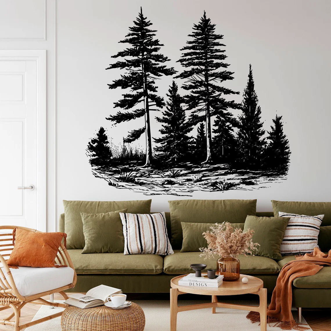 Pine Trees Forest Vinyl Wall Decal