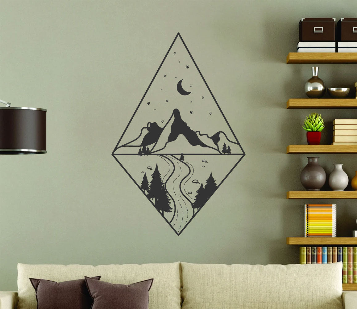 Pine Trees Diamond Vinyl Wall Decal