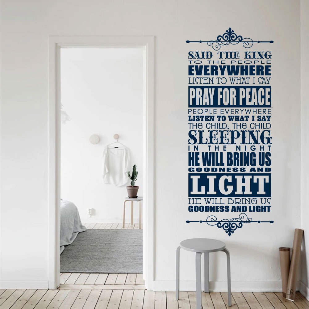 Said The King To The People Everywhere Christmas Vinyl Wall Decal