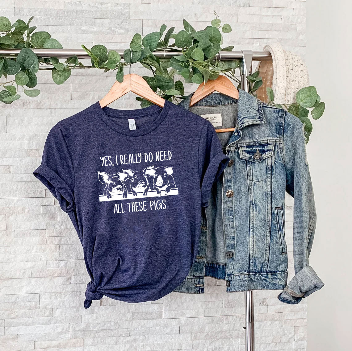Yes I Really Do Need All These Pigs Crew Neck T-Shirt