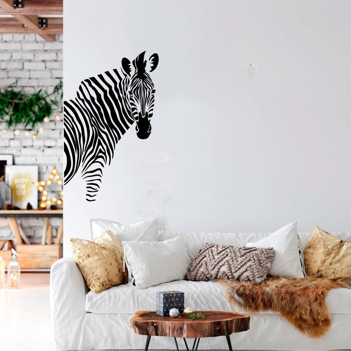 Zebra Head Silhouette Vinyl Home Decor Wall Decal