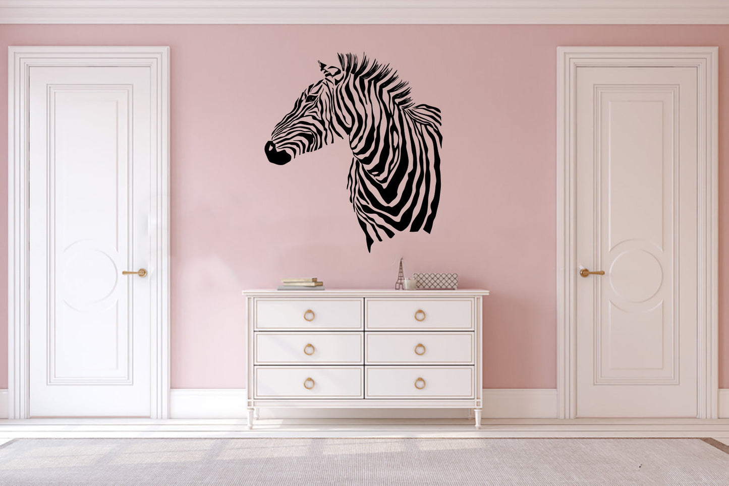 Zebra Head Silhouette Vinyl Home Decor Wall Decal