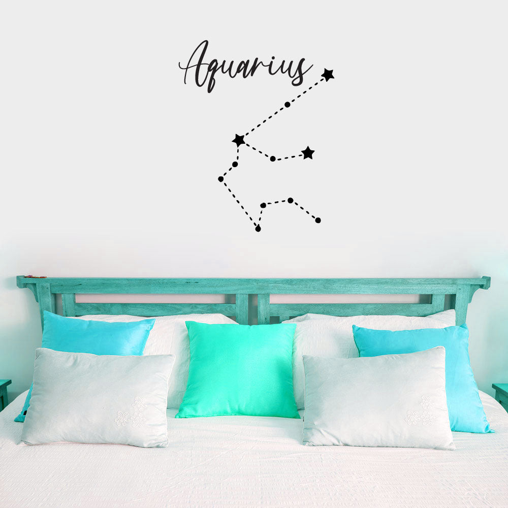 Zodiac Astrology Astronomy Constellation of Stars Aquarius Sign Symbol Vinyl Home Decor Wall Decal