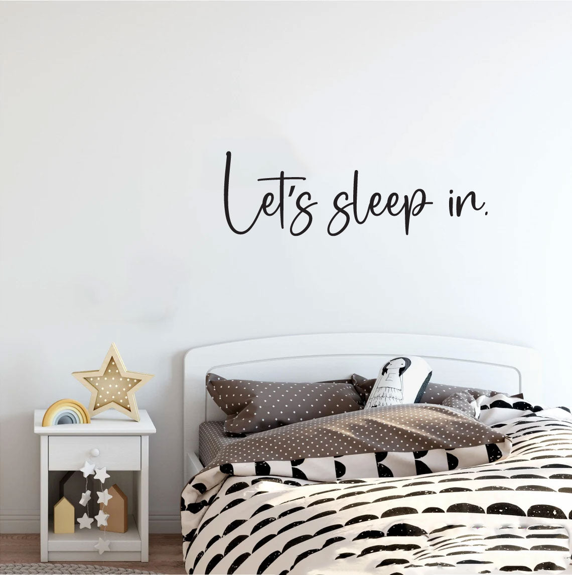 Let's Sleep In Vinyl Home Decor Wall Decal Words 