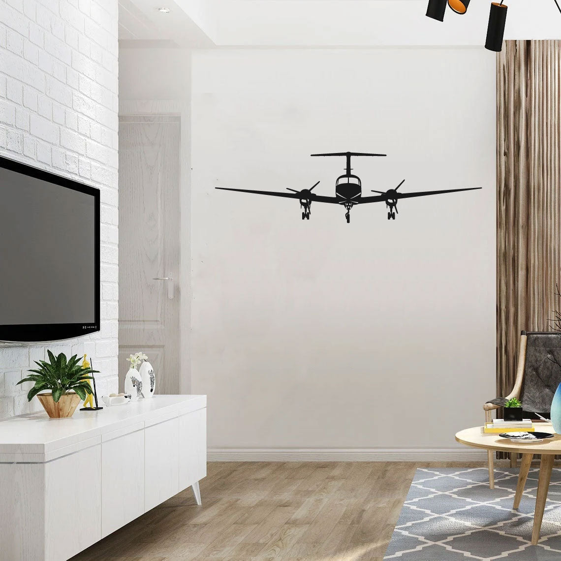 King-Air Airplane Silhouette Vinyl Wall Decal