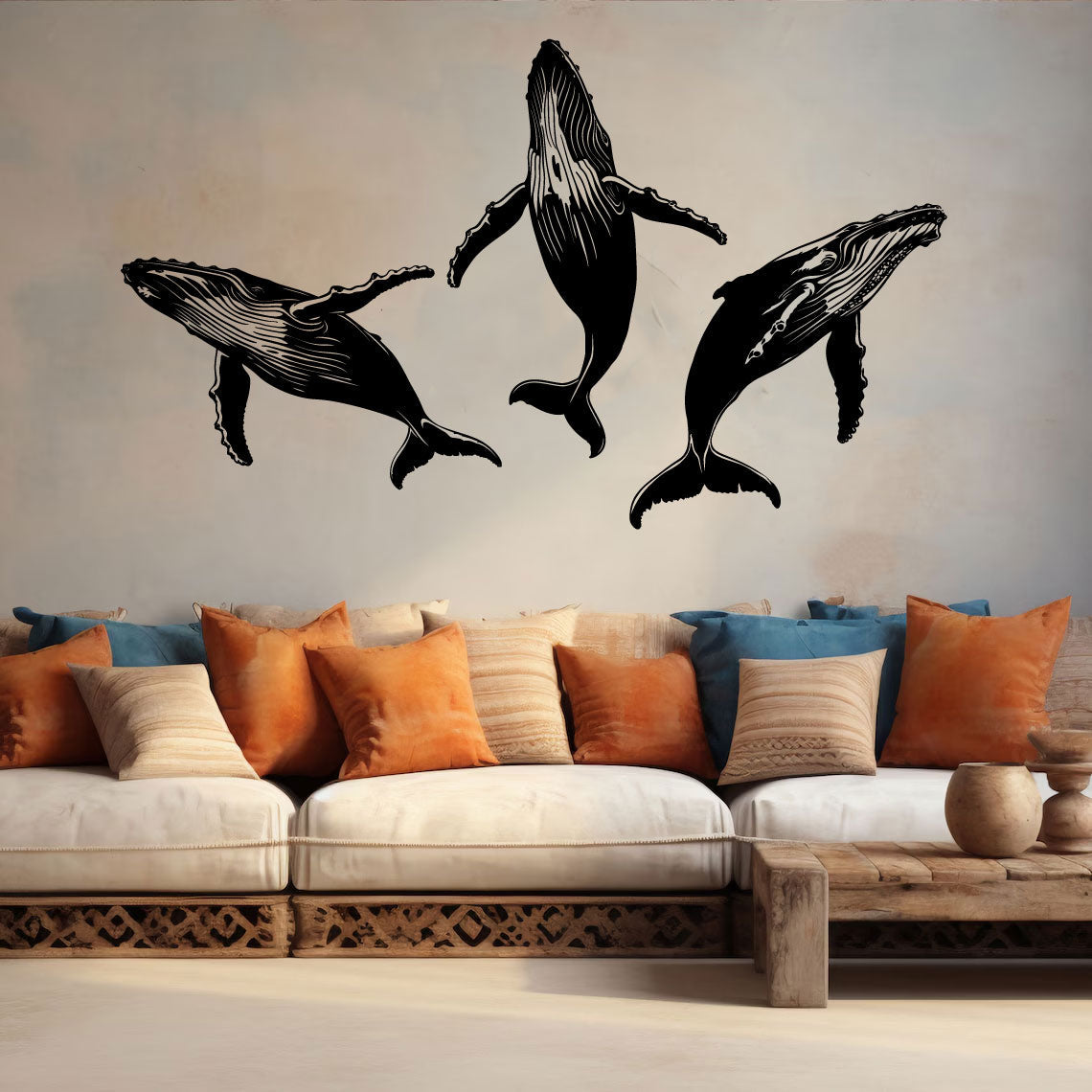 Humpback Whale Set of 3 Vinyl Wall Decal
