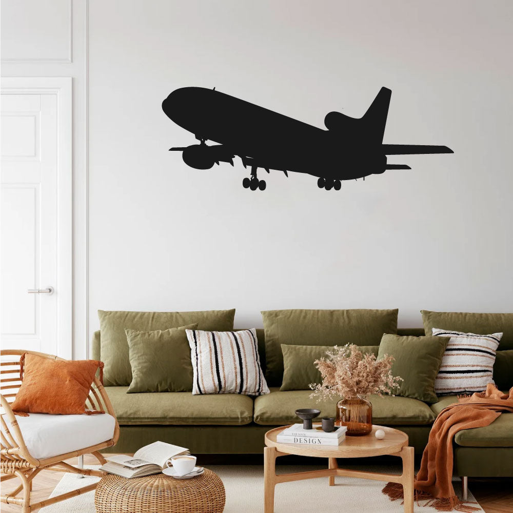L10-11 Jumbo Jet Airplane Silhouette Vinyl Wall Decal